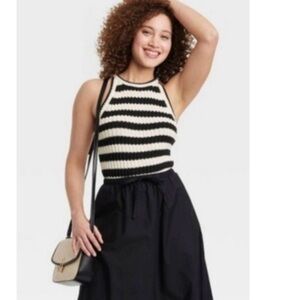 a new day striped knit halter top